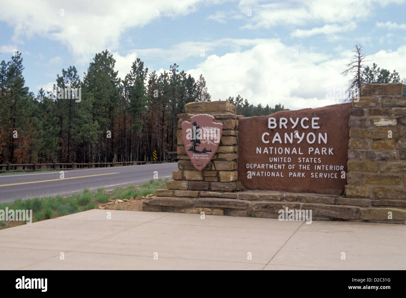 Utah. Bryce-Canyon-Nationalpark. Eingang auf der Autobahn 63. Stockfoto