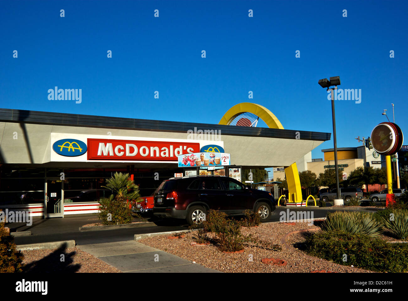 Old McDonald Fahrt durch noch mit "Speedee" Maskottchen Nordende Las Vegas Boulevard strip Stockfoto