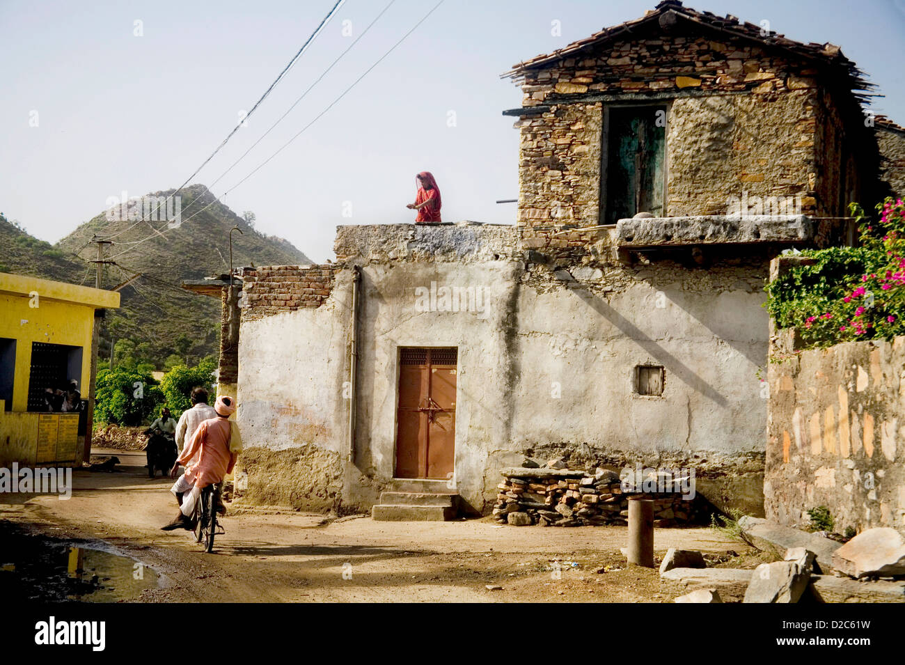 Landleben, Dorf Delwara, Udaipur, Rajasthan, Indien Stockfoto