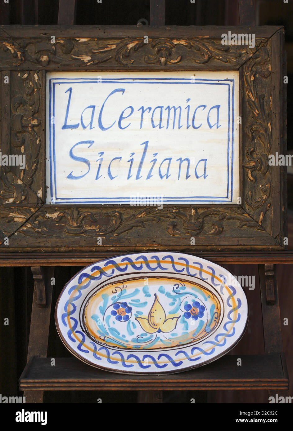 Sizilianische Keramik Zeichen (La Ceramica Siciliana), Sizilien, Italien Stockfoto