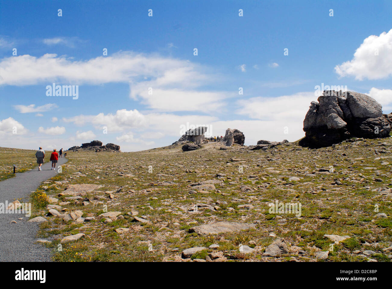 Tundra Gemeinschaften Trailhead, Wanderweg, Rocky Mt.-Nationalpark, Colorado Stockfoto