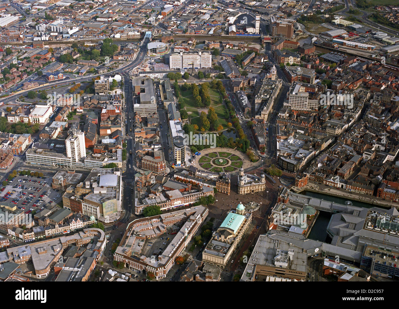 Luftaufnahme von Hull City centre Stockfoto