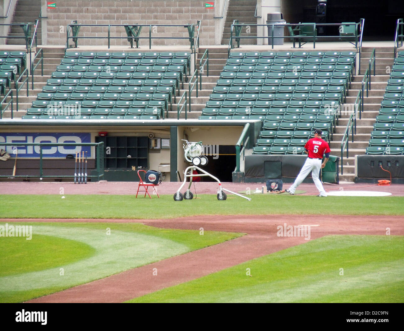 Frontier Field, Rochester, New York. Baseball-Praxis Stockfoto