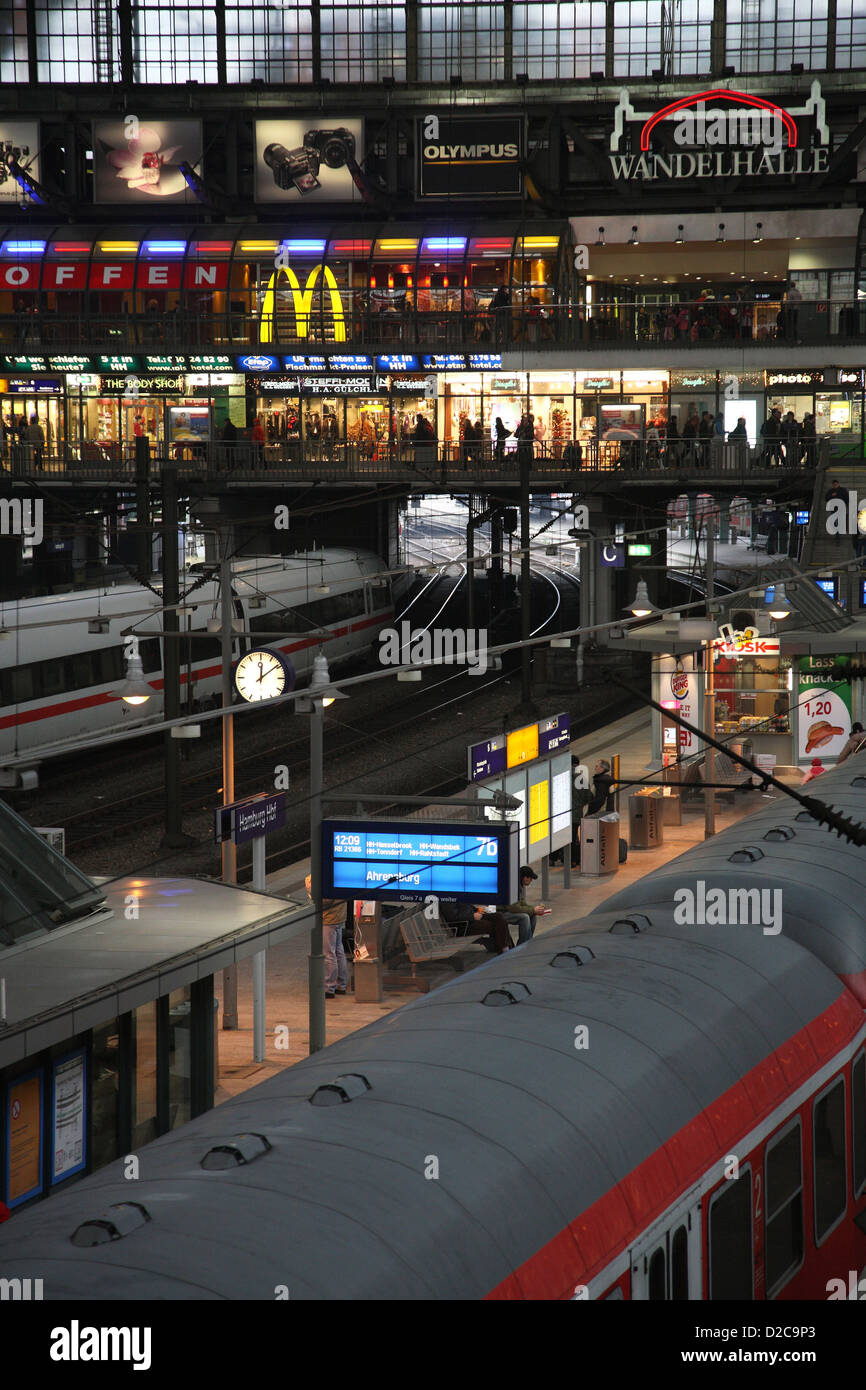 Hamburg, Deutschland, der Haupthalle in der Central Station