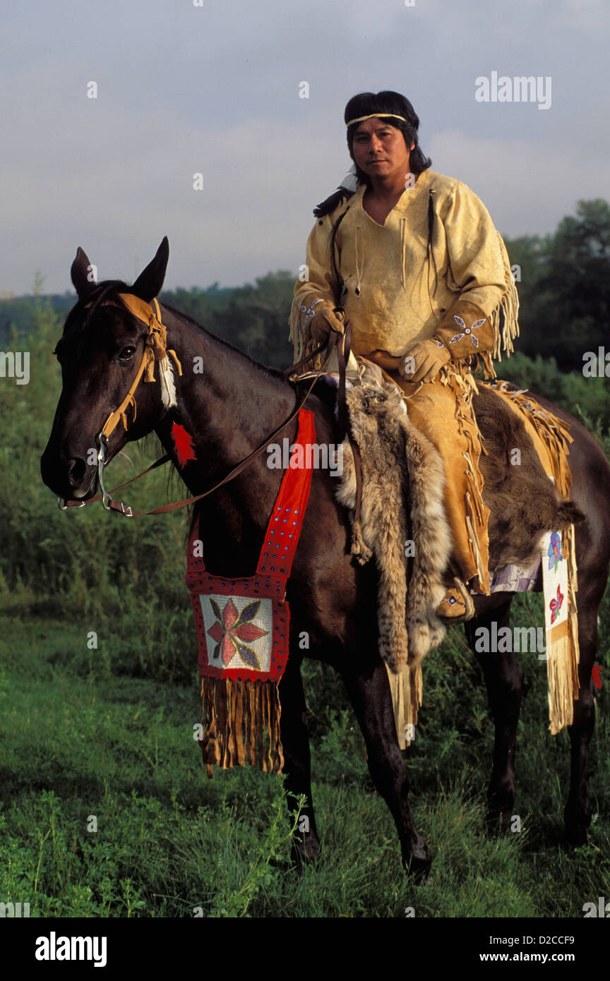 North American Indian auf Pferd Stockfoto