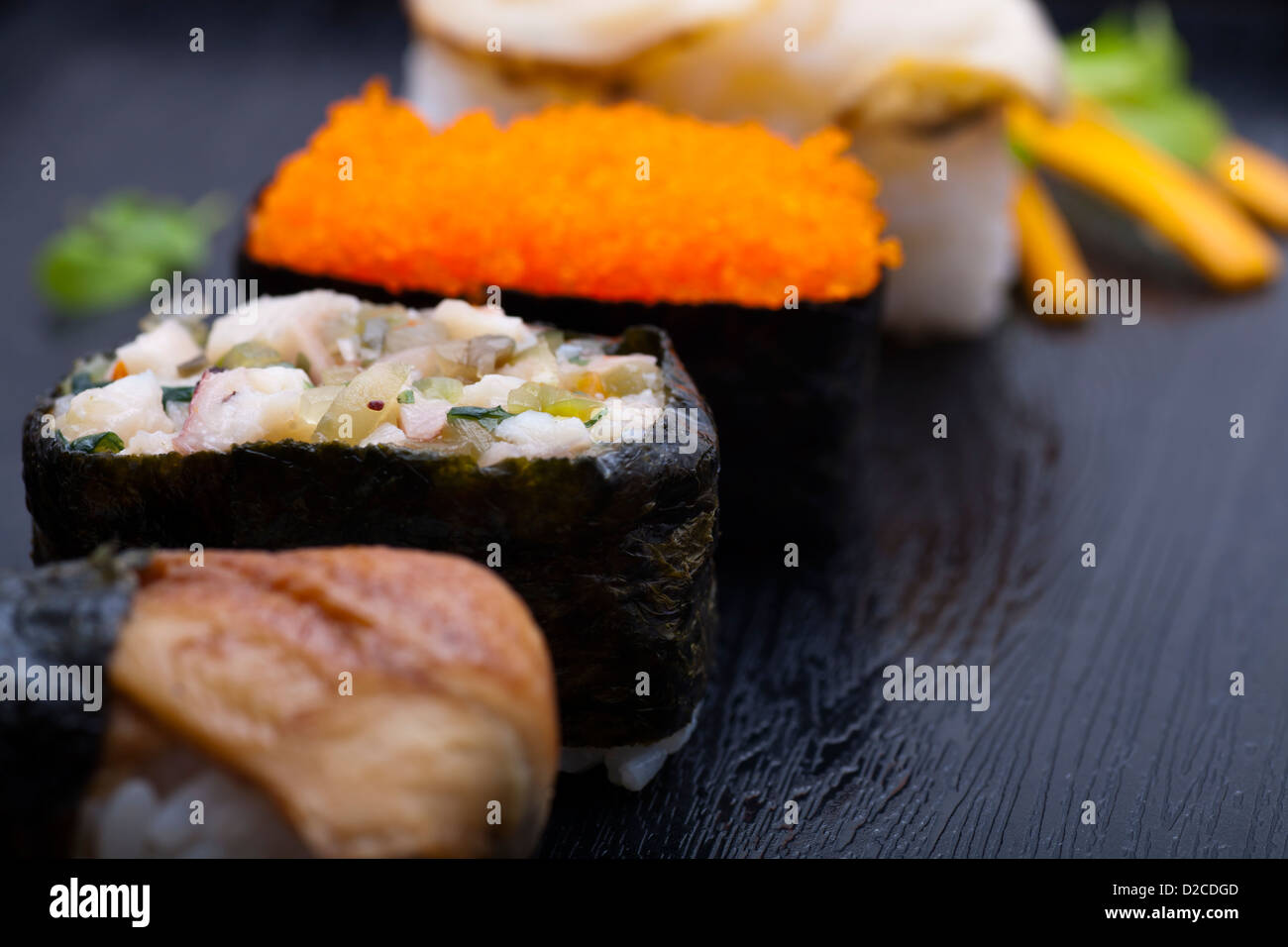 Nahaufnahme des japanisches Essen sushi Stockfoto