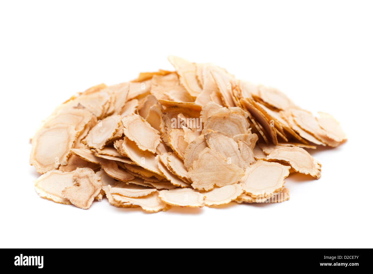 Ginseng, die isoliert auf weißem Hintergrund Stockfoto