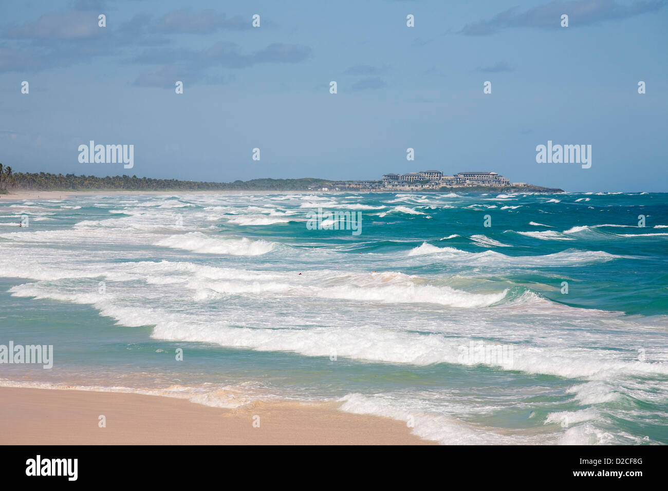 Amerika, Karibik, Hispaniola Insel, Dominikanische Republik, Punta Cana, Hotel Barcelo Punta Cana, Strand Stockfoto