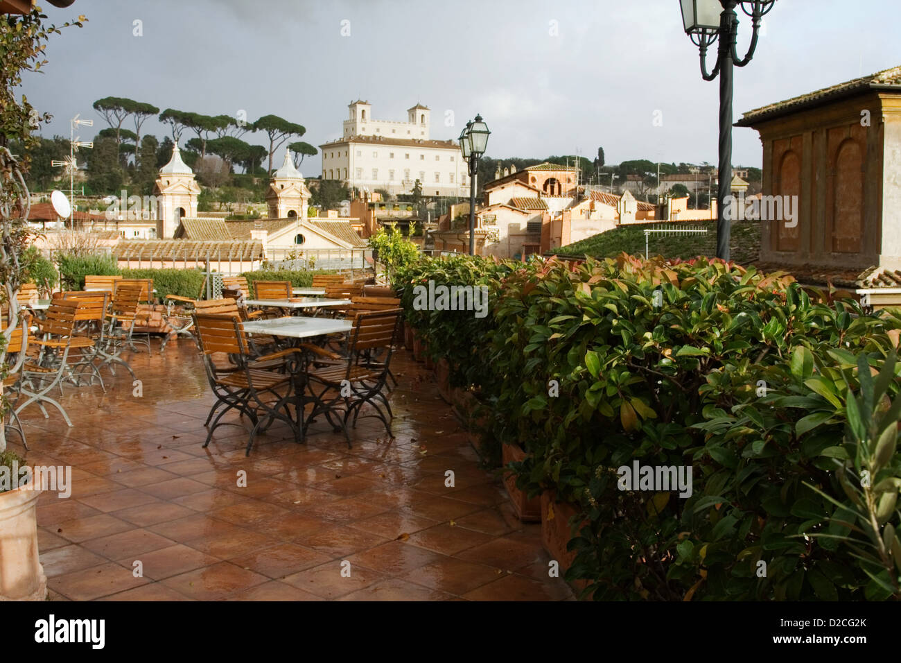 Dachcafé, Rom Stockfoto