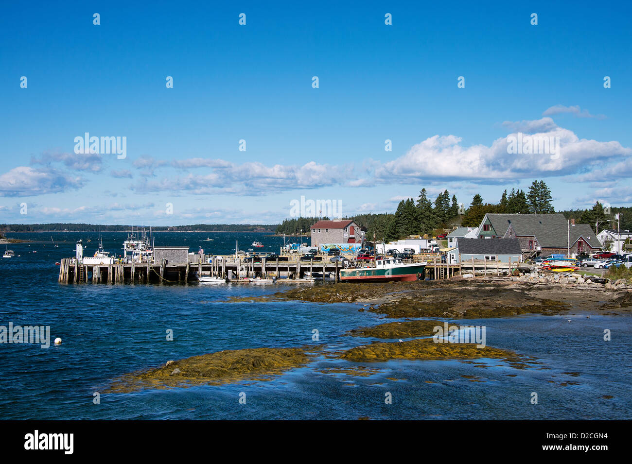 Idyllisches Fischerdorf Port Clyde, Maine, USA Stockfoto