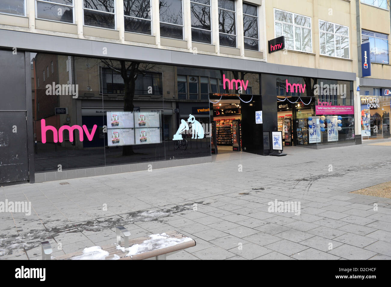 HMV Ladengeschäft oder Gerät in UK street Stockfoto