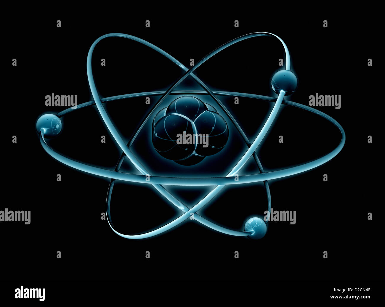 Atom-Modell, die im Dunkeln leuchten Stockfoto