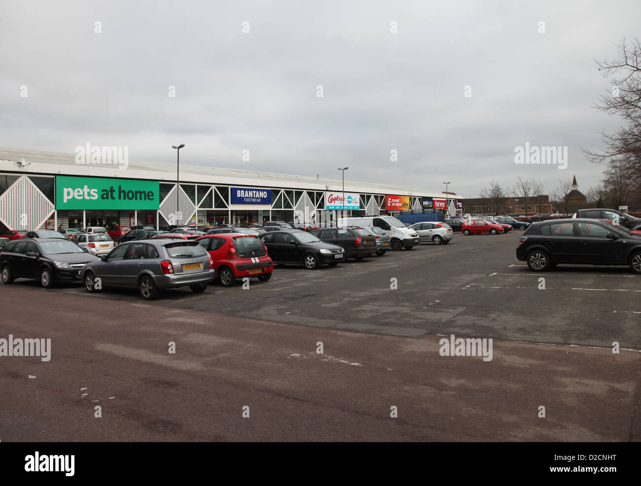 Banbury Oxon Fachmarktzentrum von Nestles factory Stockfoto