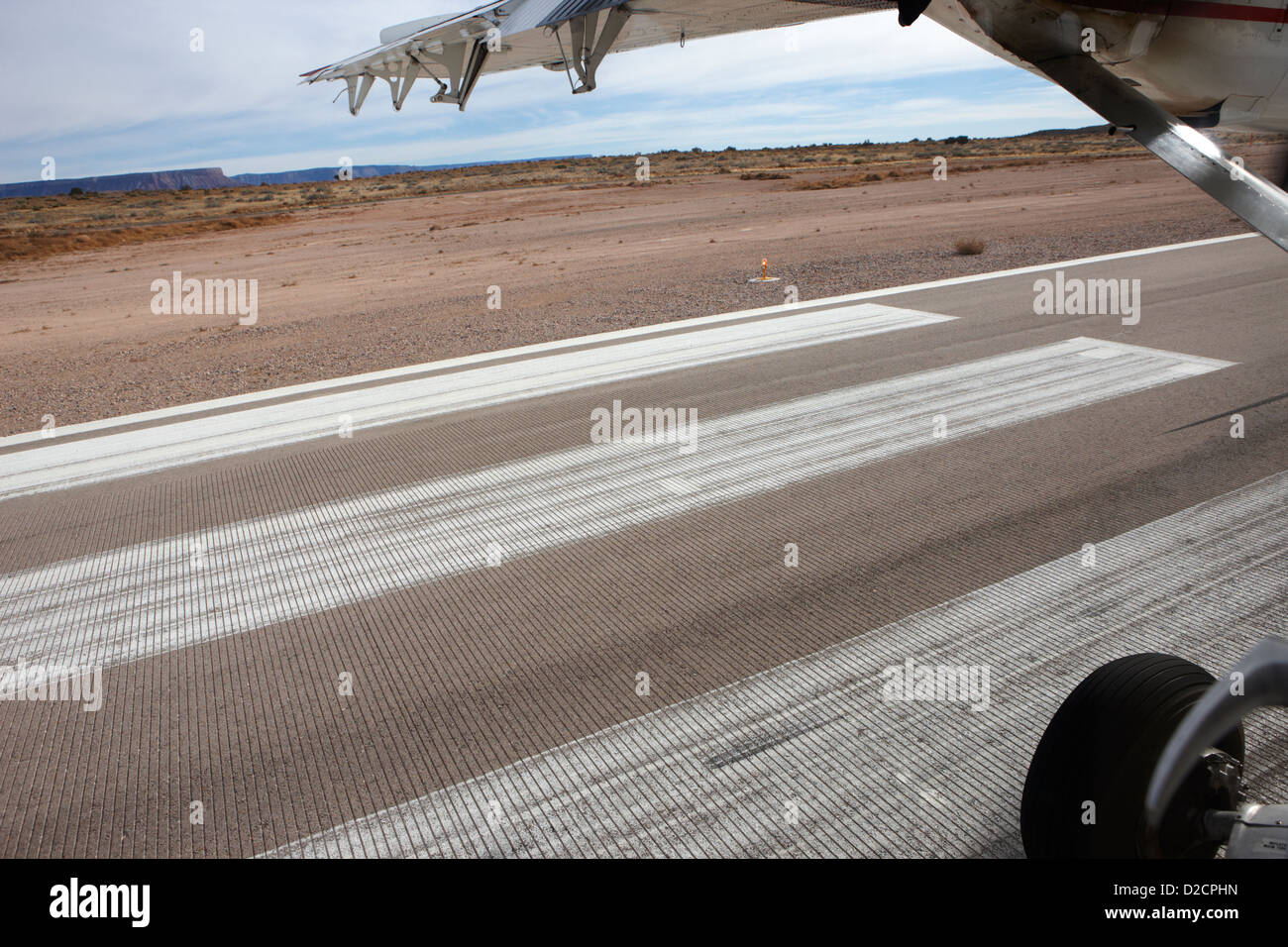 Blick aus Fenster Sightseeing Tour Flugzeuge am Flughafen Grand Canyon West Arizona USA Stockfoto