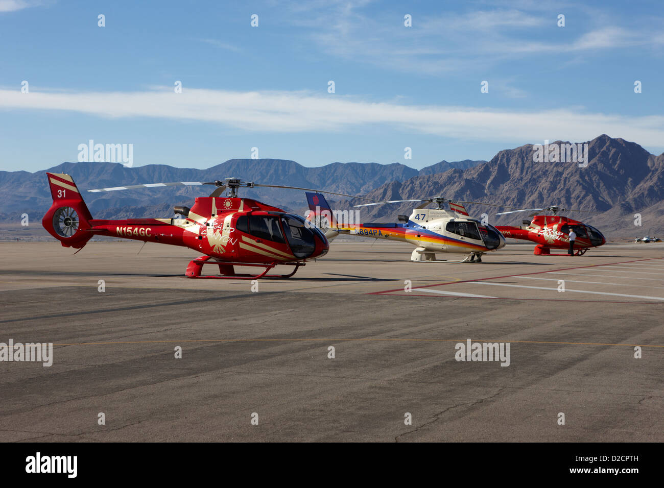 Grand Canyon sightseeing Touren Hubschrauber bei Boulder City Flughafen terminal Nevada USA Stockfoto