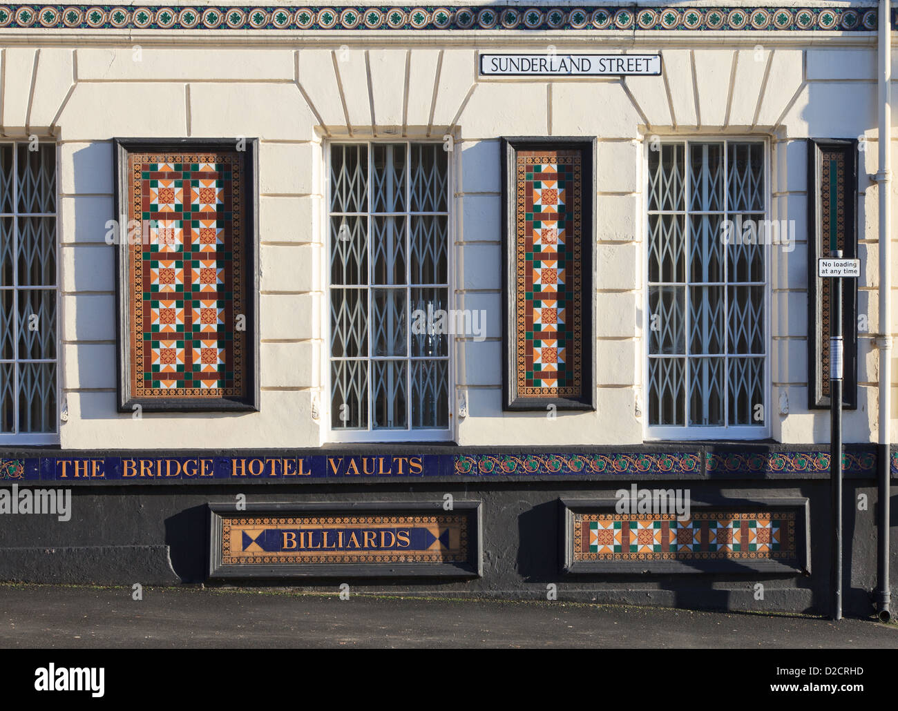 Keramische Fliesen Dekoration auf Lambton Haus Sunderland England Großbritannien Stockfoto