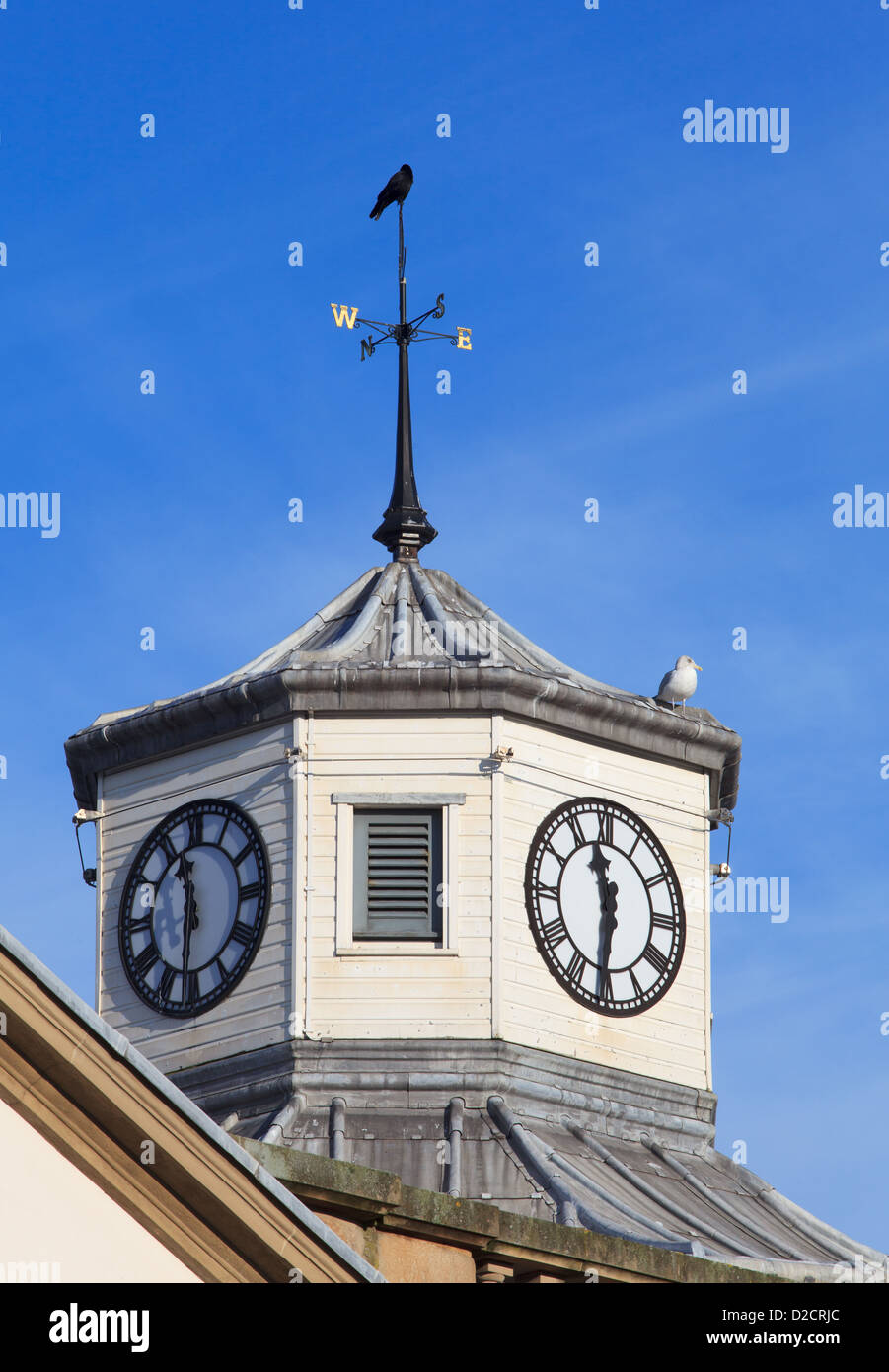 Achteckige Uhr Turm oder Laterne oder Turm über den Kai Exchange Building Sunderland-Nord-Ost England UK Stockfoto