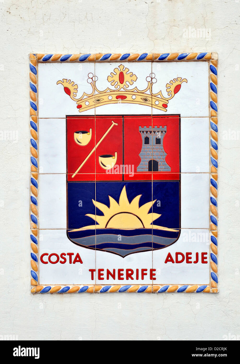Das Wappen von der Costa Adeje auf Teneriffa, Kanarische Inseln Stockfoto