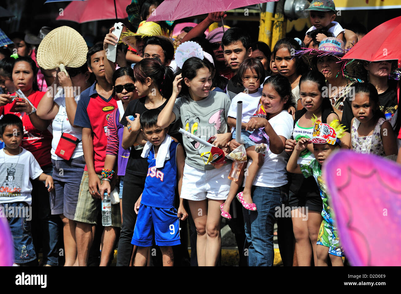 Sinulog Festival Besucher Cebu City, Philippinen Stockfoto