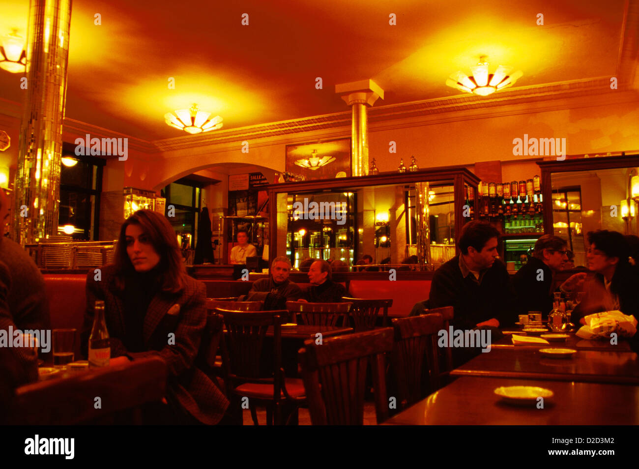 Frankreich Paris Innenraum Des Cafe De Flore Stockfoto