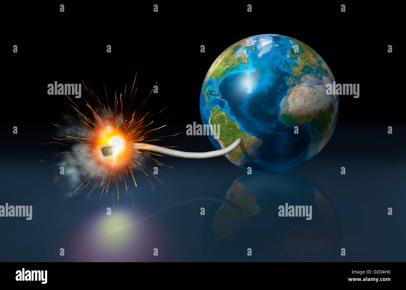 Globale Zeitbombe konzeptionelle Computer Grafik Stockfoto