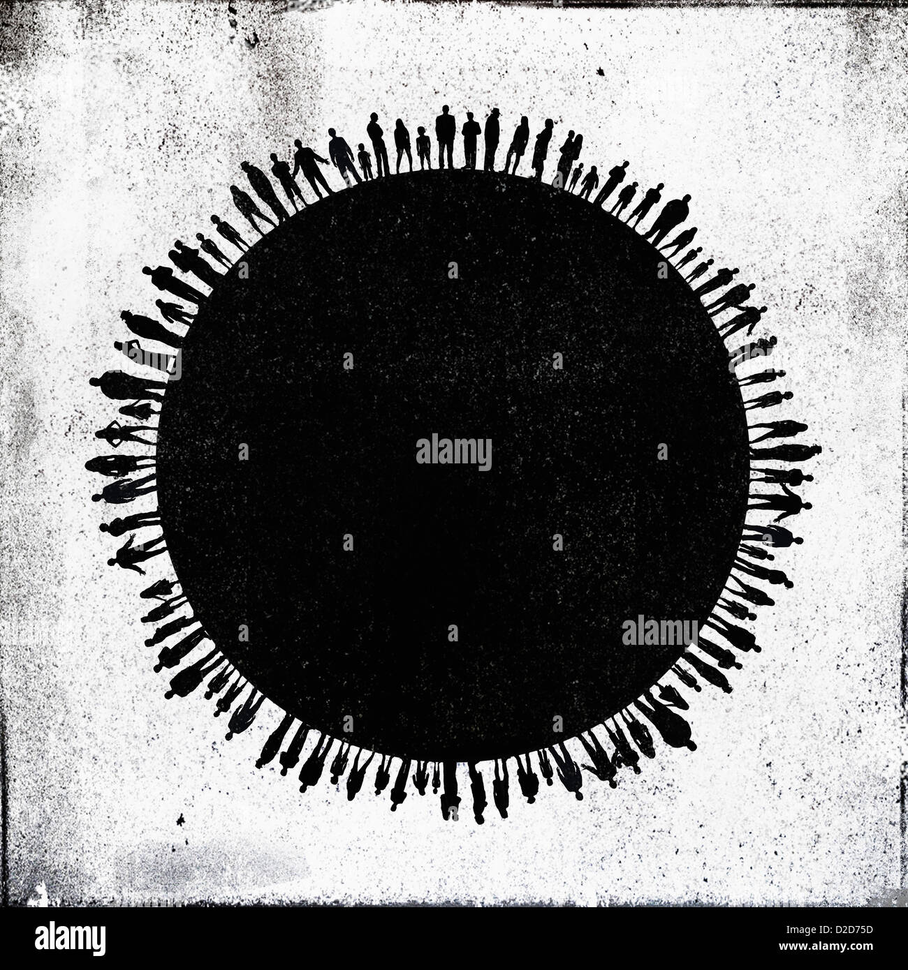 Eine große Gruppe von Menschen auf der ganzen Welt nebeneinander stehen Stockfoto