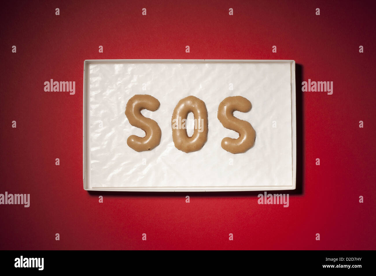 SOS Dinkel in russischen Cookies in einer box Stockfoto