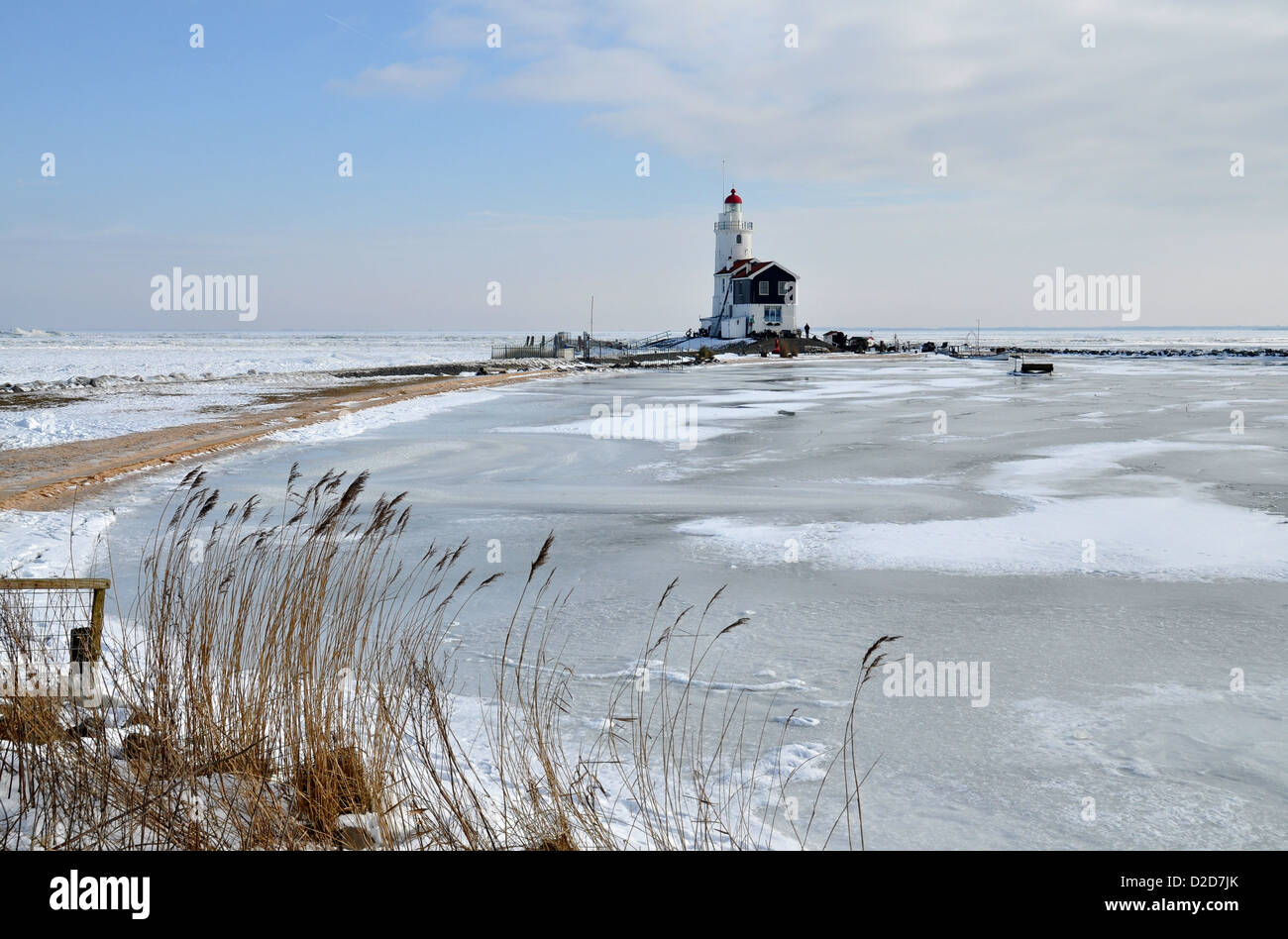Leuchtturm im Winter an die ehemalige Insel Marken ...