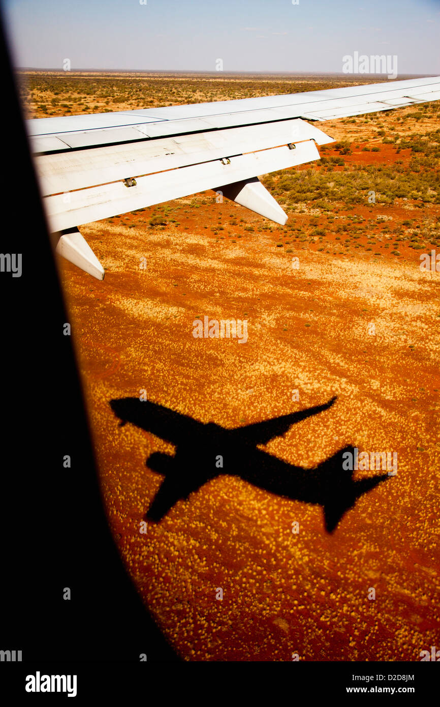 Blick aus einem Flugzeug einer ländlichen Landschaft Stockfoto