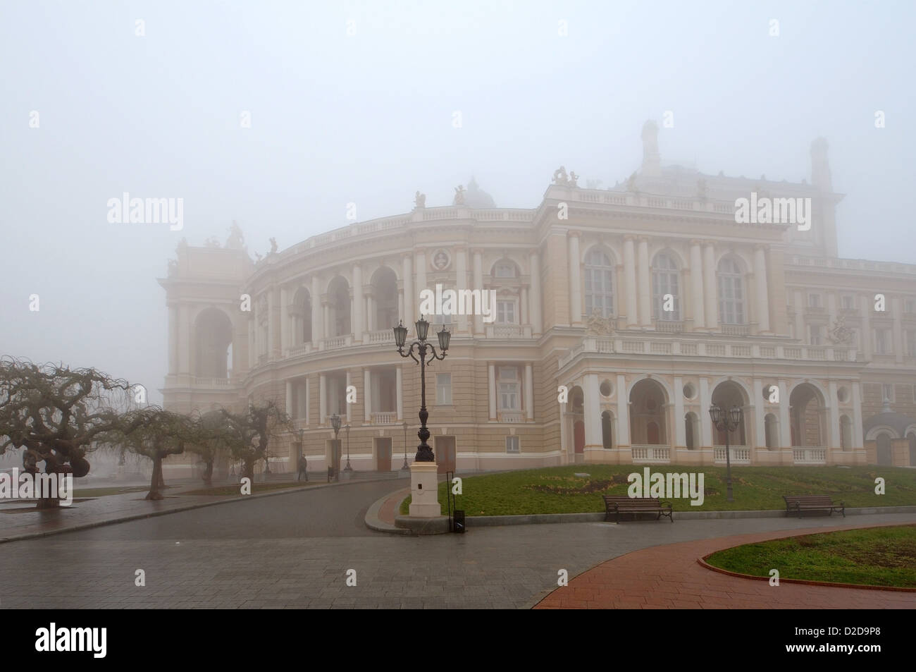 Odessa nationalen akademischen Theater für Oper und Ballett in einem Nebel, Odessa, Ukraine, Europa Stockfoto