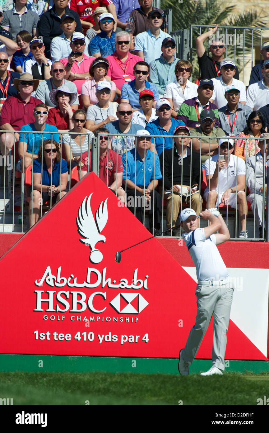 18.01.2013 Abu Dhabi HSBC Golf Championship Europatour, Runde 2, Rory Mcilroy Stockfoto