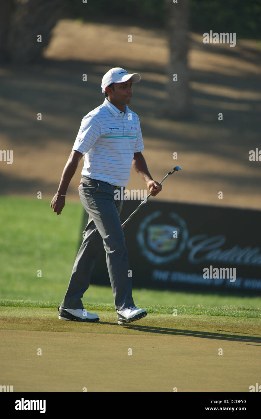 SSP Chowrasianin Golf master-Spieler in Aktion während der Abu Dhabi championship Stockfoto