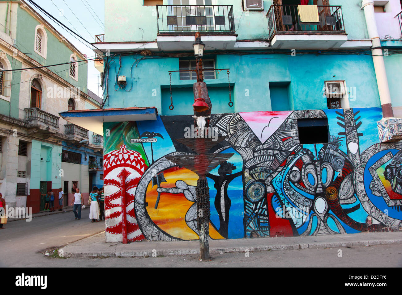 Kuba, La Habana, Havana, Hamel Straße Stockfoto