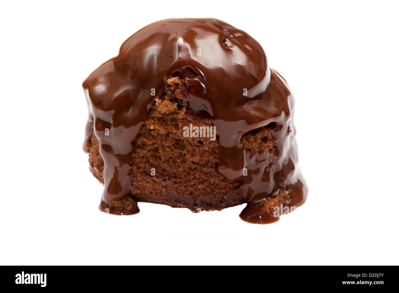 Heißer Schokoladensauce Sponge Pudding Stockfoto