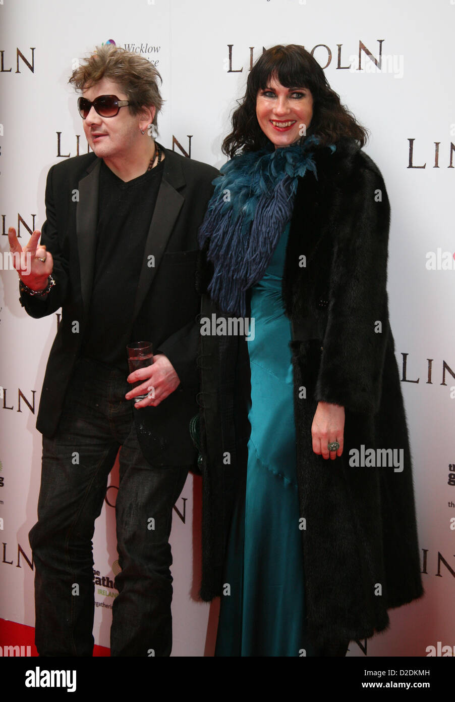 Shane MacGowan und Victoria Mary Clarke an der Lincoln-Film premiere Savoy Kino in Dublin, Irland. Sonntag, 20. Januar 2013. Stockfoto