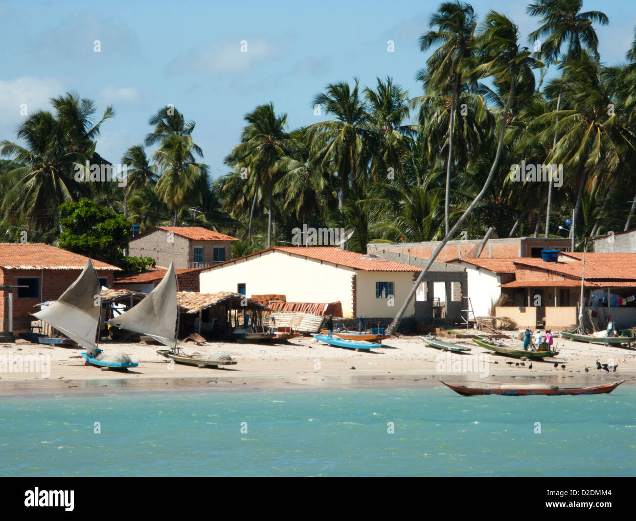 Küstenblick der Barra de Camaragibe, Bundesstaat Alagoas, Nordosten Brasiliens Stockfoto