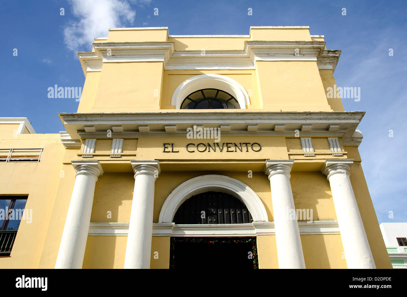 Eingang Hotel El Convento Hotel befindet sich in einem alten Kloster, Old San Juan, Puerto Rico Stockfoto
