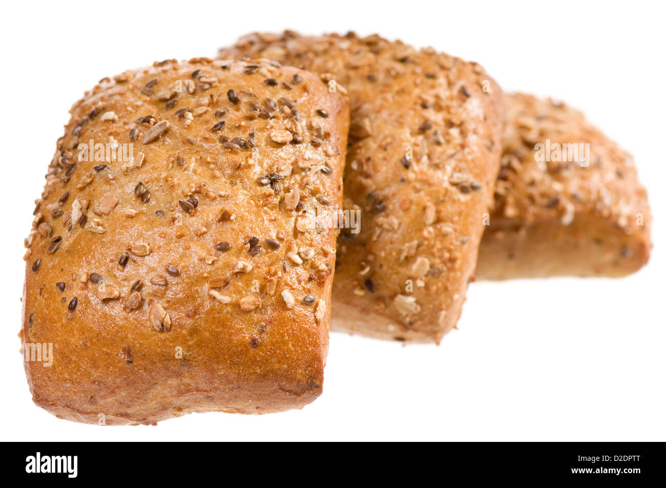 Frisch gebackene Graham Brötchen mit Samen Stockfoto