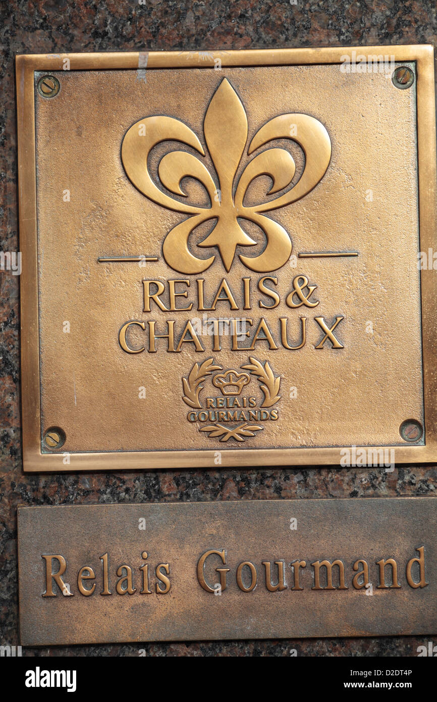 Relais & Chateaux Zeichen, Manhattan, New York. Stockfoto