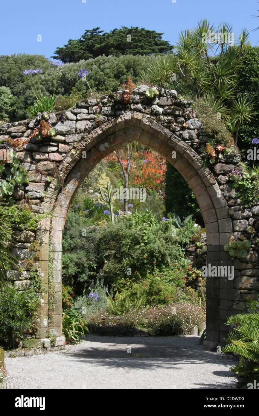 Klostergarten Isles of Scilly Tresco Stockfoto Klostergarten Isles of Scilly Tresco Stockfoto