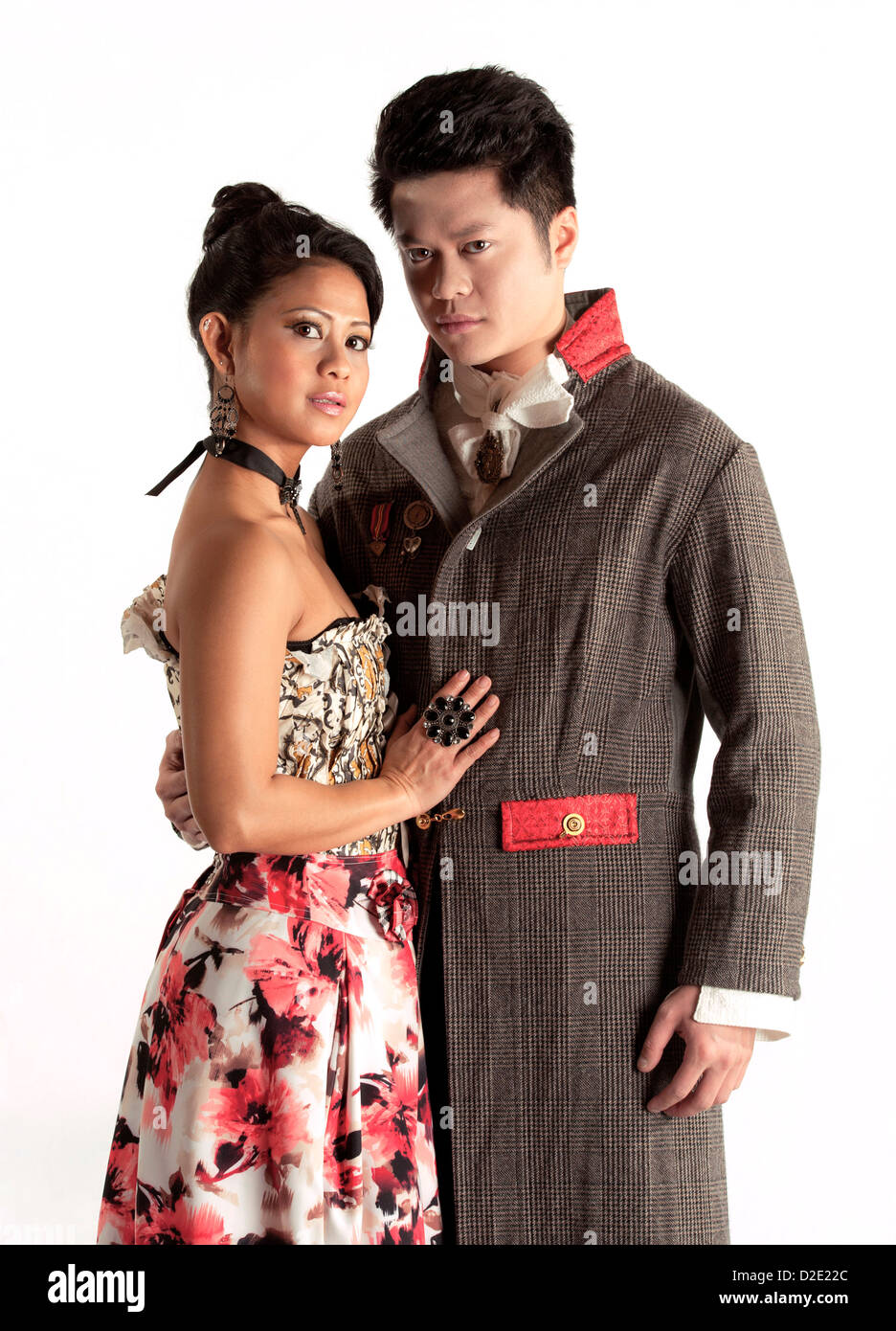 Zwei Modelle der Asiatischen anständige Stockfoto