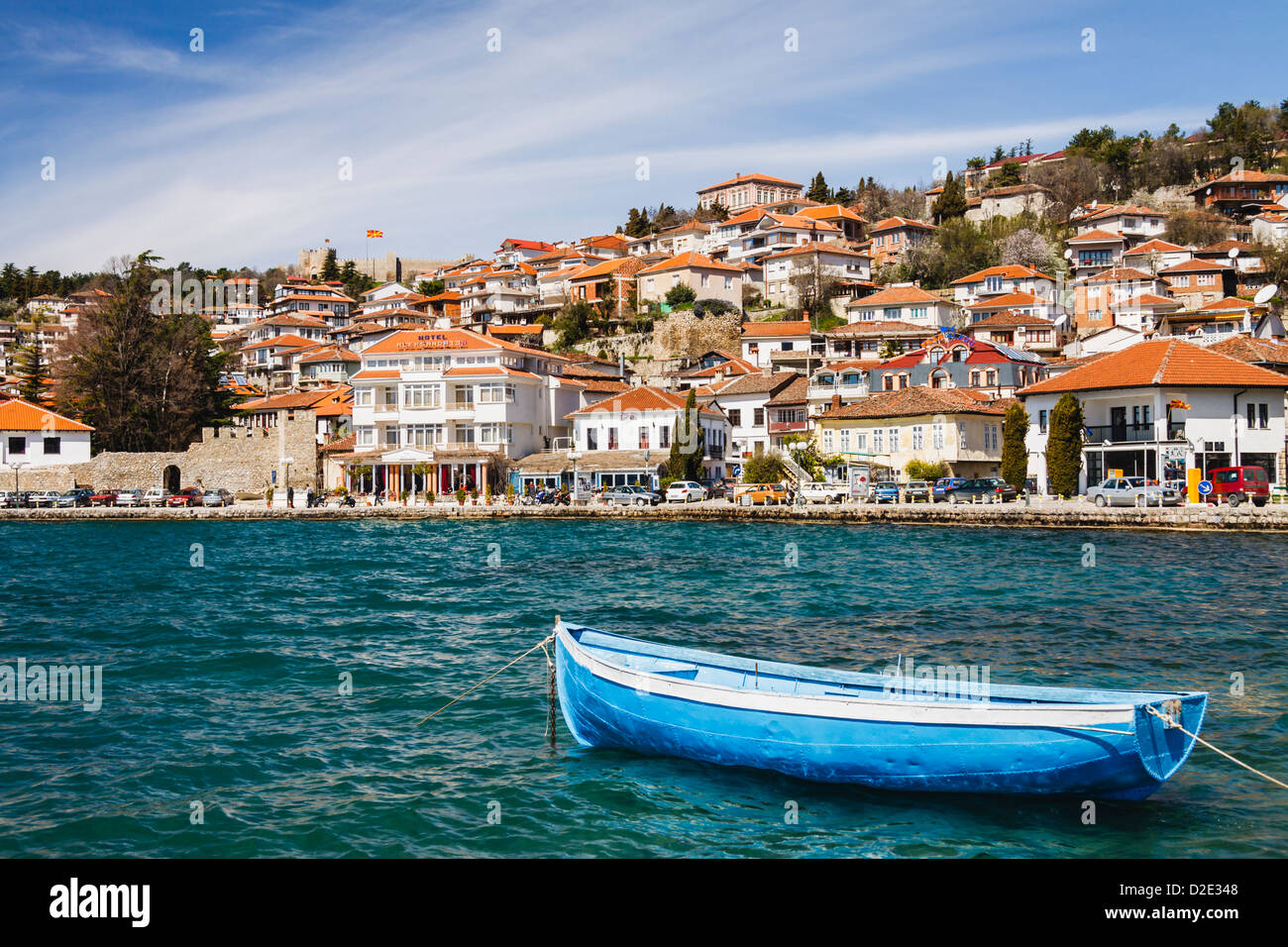 Altstadt von Ohrid und See, Mazedonien Stockfoto