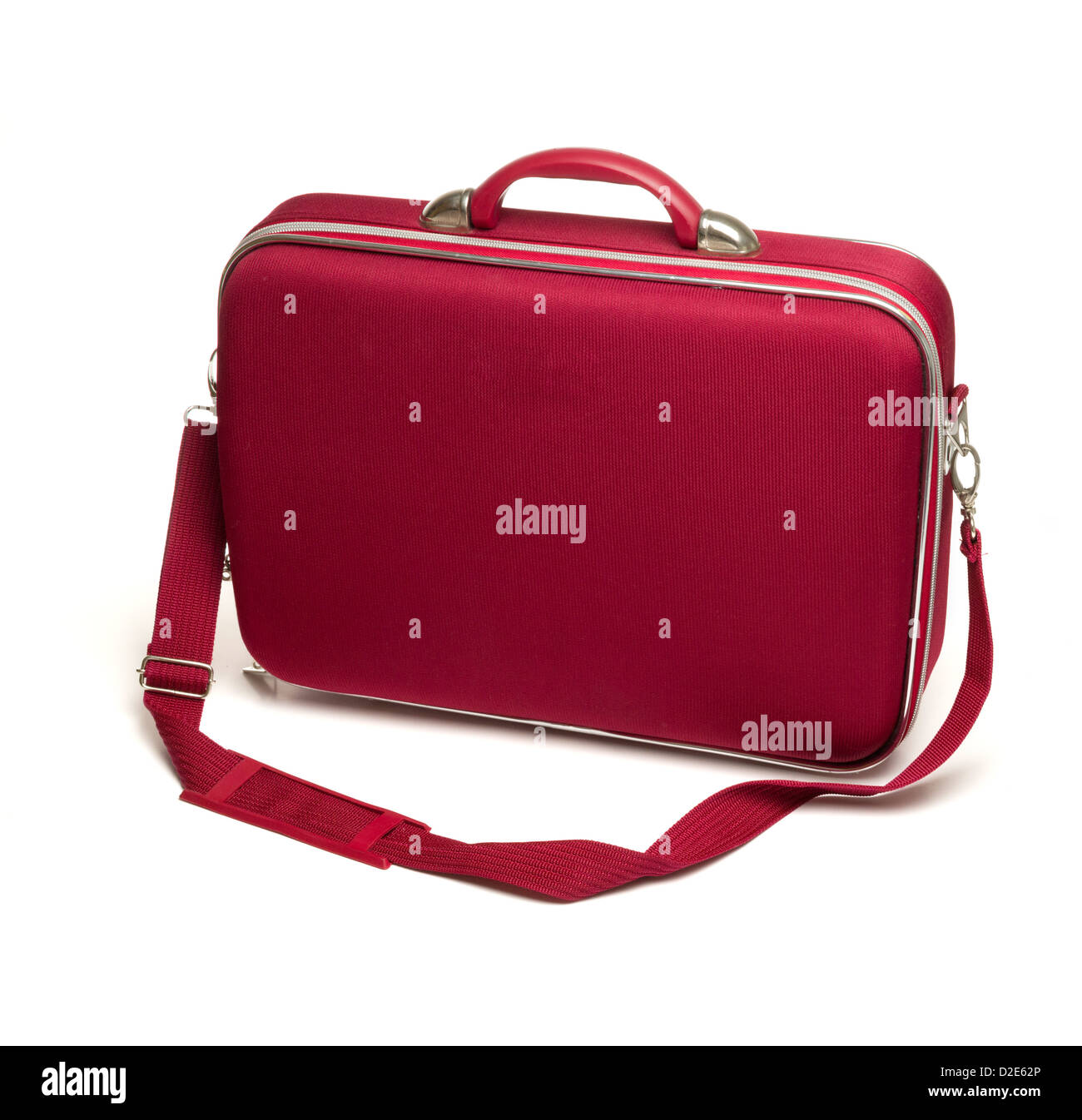 Roten Koffer isoliert auf weißem Hintergrund Stockfoto