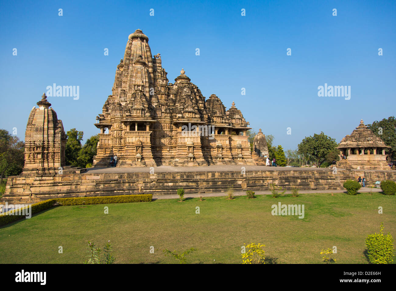 Lakshmana hinduistischer Tempel, Khajuraho, Indien Stockfoto