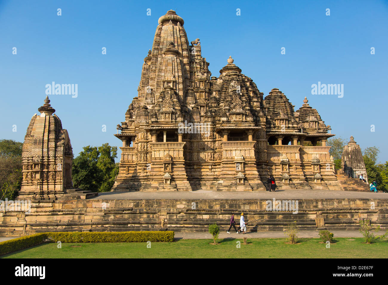 Lakshmana hinduistischer Tempel, Khajuraho, Indien Stockfoto