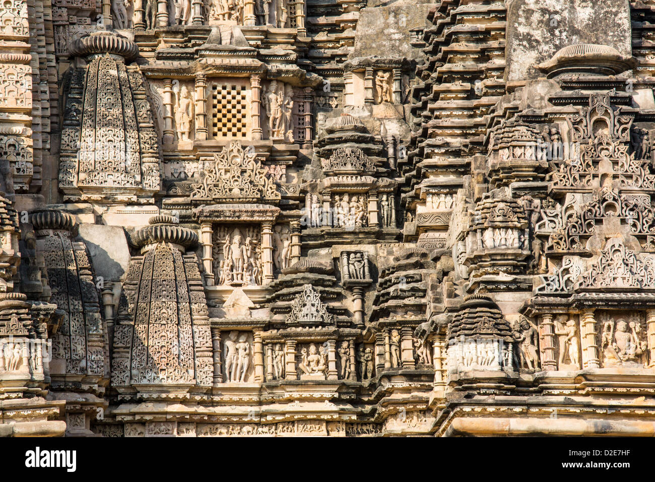 Lakshmana hinduistischer Tempel, Khajuraho, Indien Stockfoto