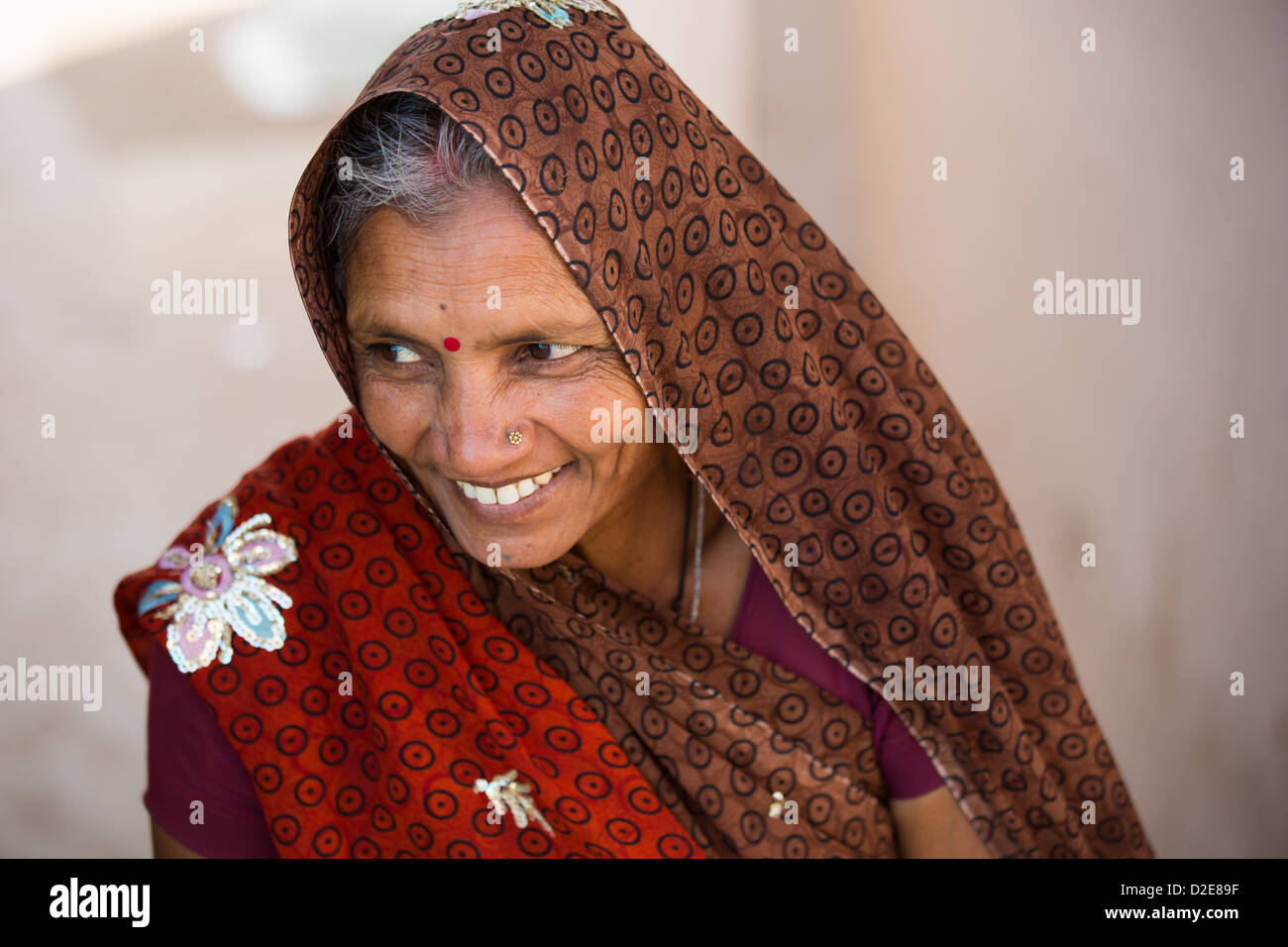 Hindu-Frau in Khajuraho, Indien Stockfoto