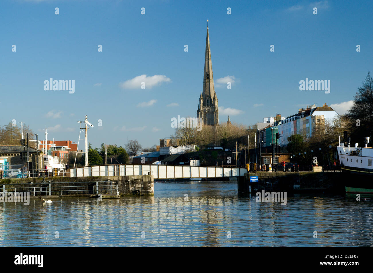 Prinzen street Bridge und der Turm der St. Mary Redcliffe Kirche Bristol England Stockfoto