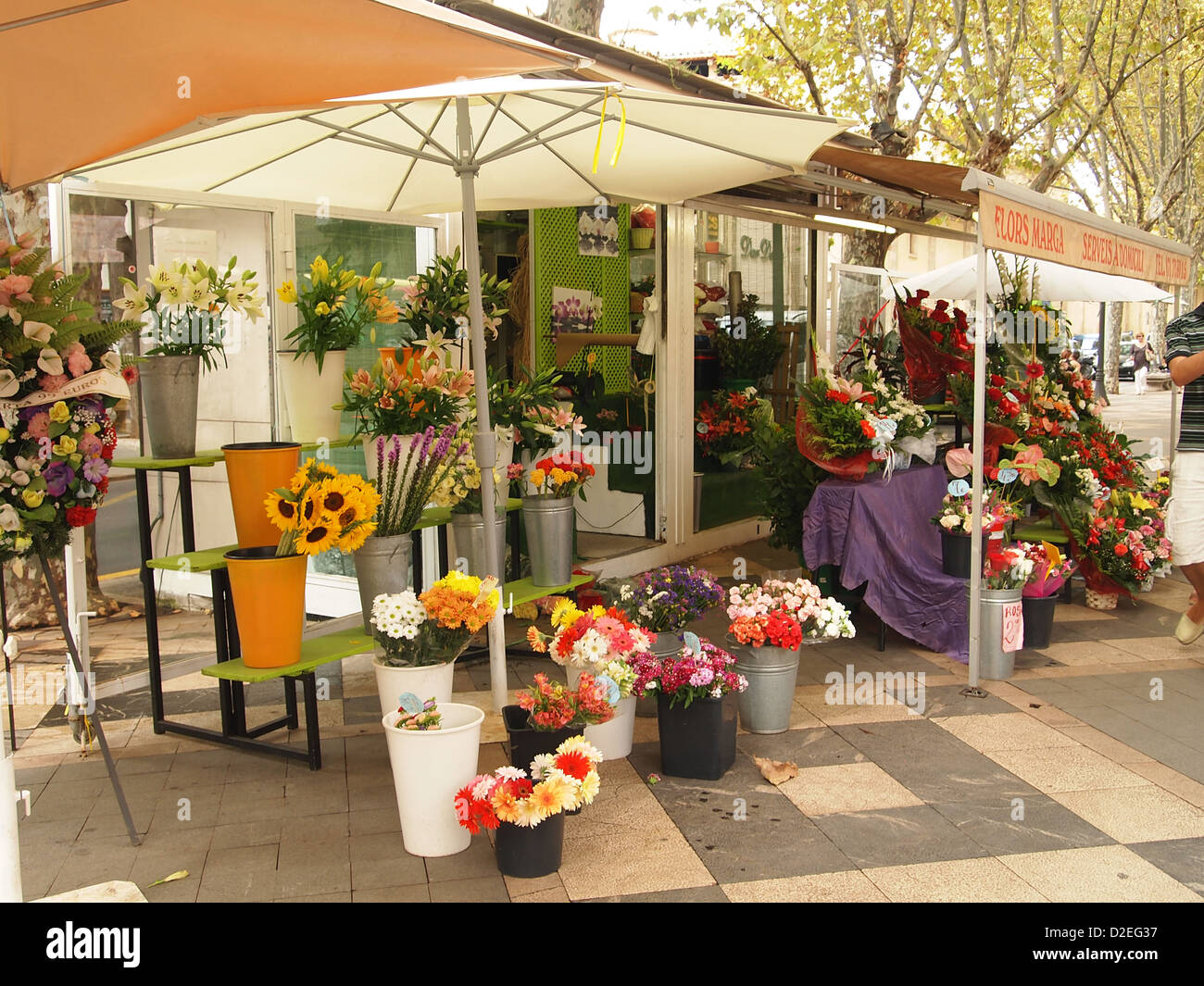 Vielen Blumen in einem freien Markt Stockfoto