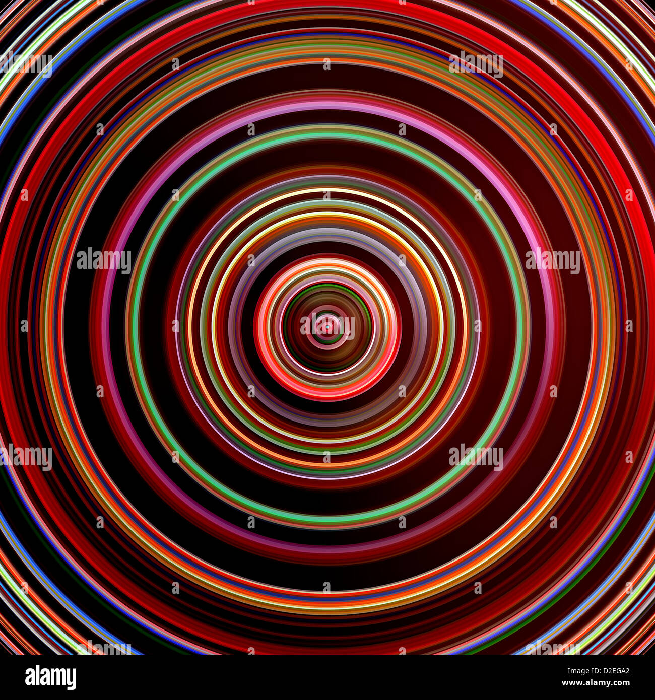 Dunkelrote Farbe Kreise digitale Illustration. Stockfoto